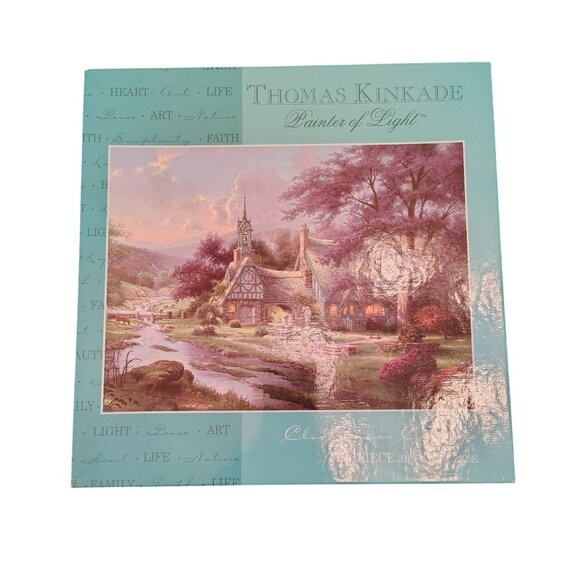 Ceaco Thomas Kinkade 1000 Piece Vintage 2001 Jigsaw Puzzle Clocktower Cottage - Picture 2 of 8